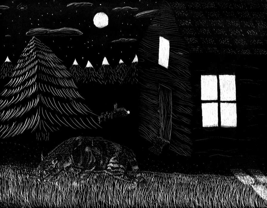 [Cat in the moonlight - 100 KB]