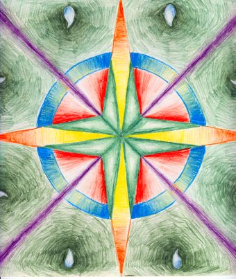 [Symmetric colored pencil design]