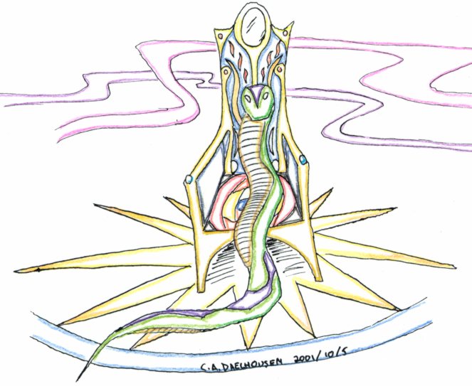 [Snake God on the Throne]