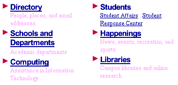 [Navy links with pink on white blurbs]